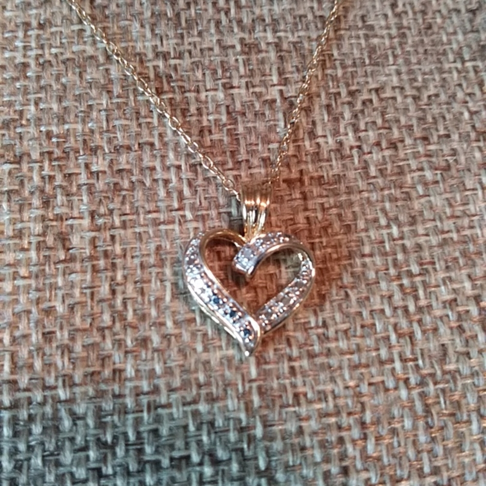 Gold-plated sterling silver heart necklace